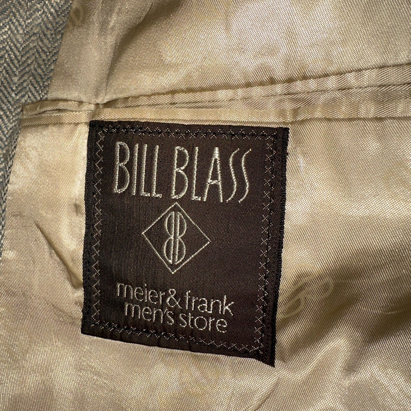 Vintage Blazer Bill Blass Mens 38 2 Button Wool Tweed Sport Suit Coat Gray 70s