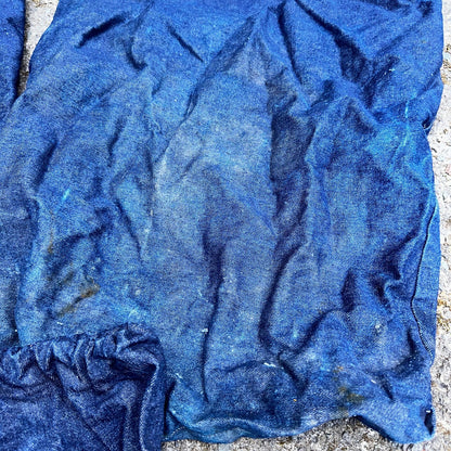 VTG 60s 50s Denim Blue Laundry Drawstring Faded Civilian Bag Lot of 3 USED
