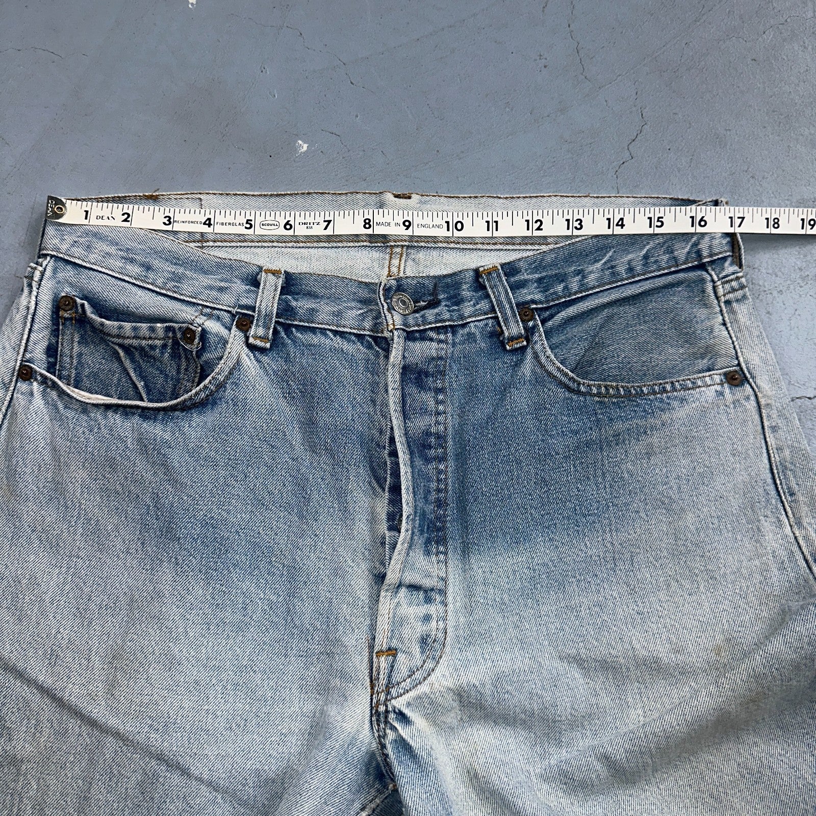 Levis 501 Vintage 80s Redline Selvedge USA XX Jeans Light Wash 36x36 Act 33x31