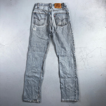 Levis 505 Vintage 90s Columbia Straight Leg Jeans Blue Light Wash 30x34 Ac 28x33