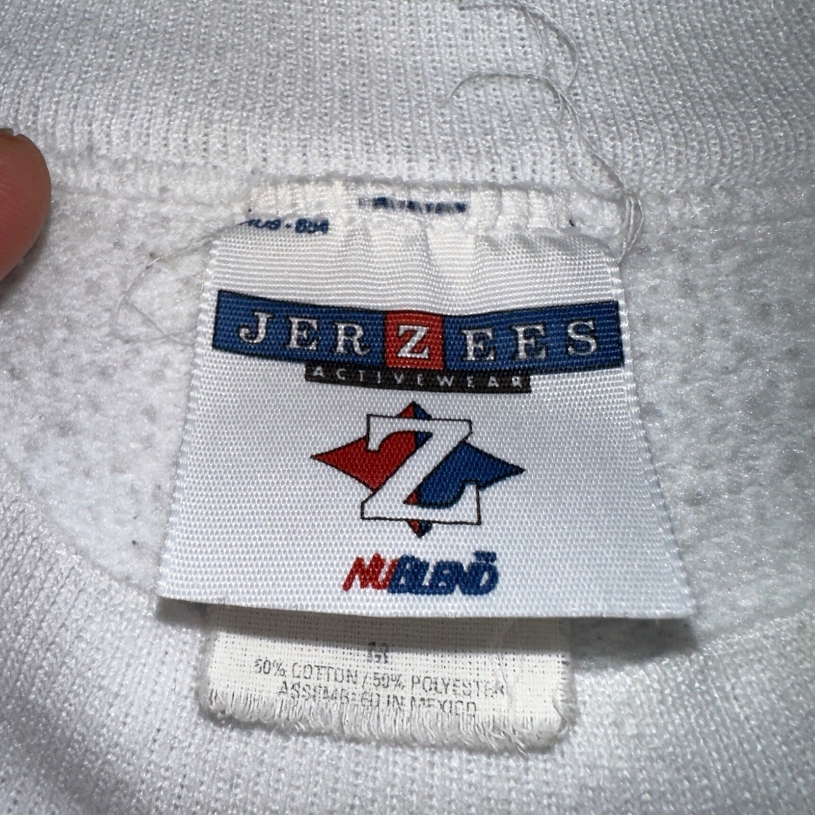 Jerzees VTG 90s Blank White Crewneck Jumper Sweatshirt USA Lot 1 Clean No Print