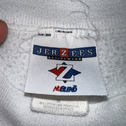 Jerzees VTG 90s Blank White Crewneck Jumper Sweatshirt USA Lot 1 Clean No Print