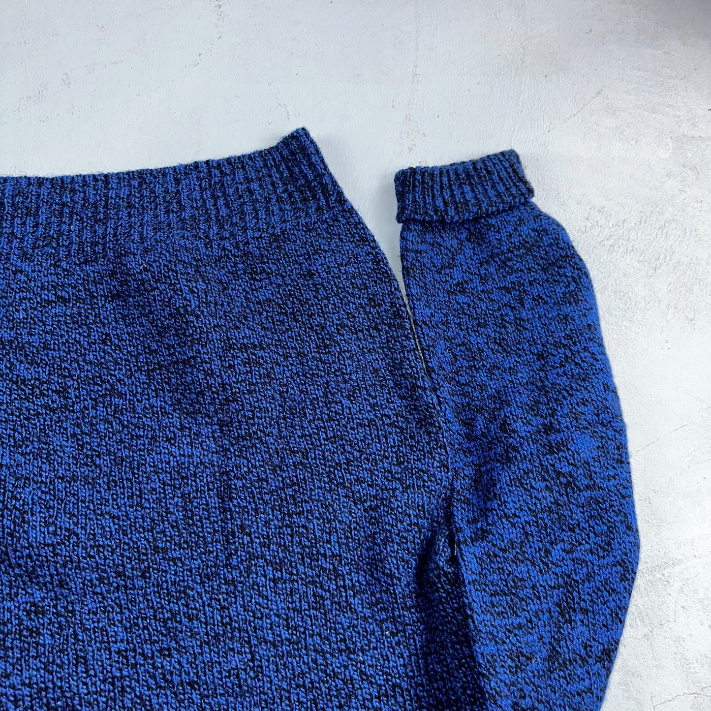 Environmental Clothing Co. VTG 90s Blue Wool Knit Holiday Cottage Sweater L USA