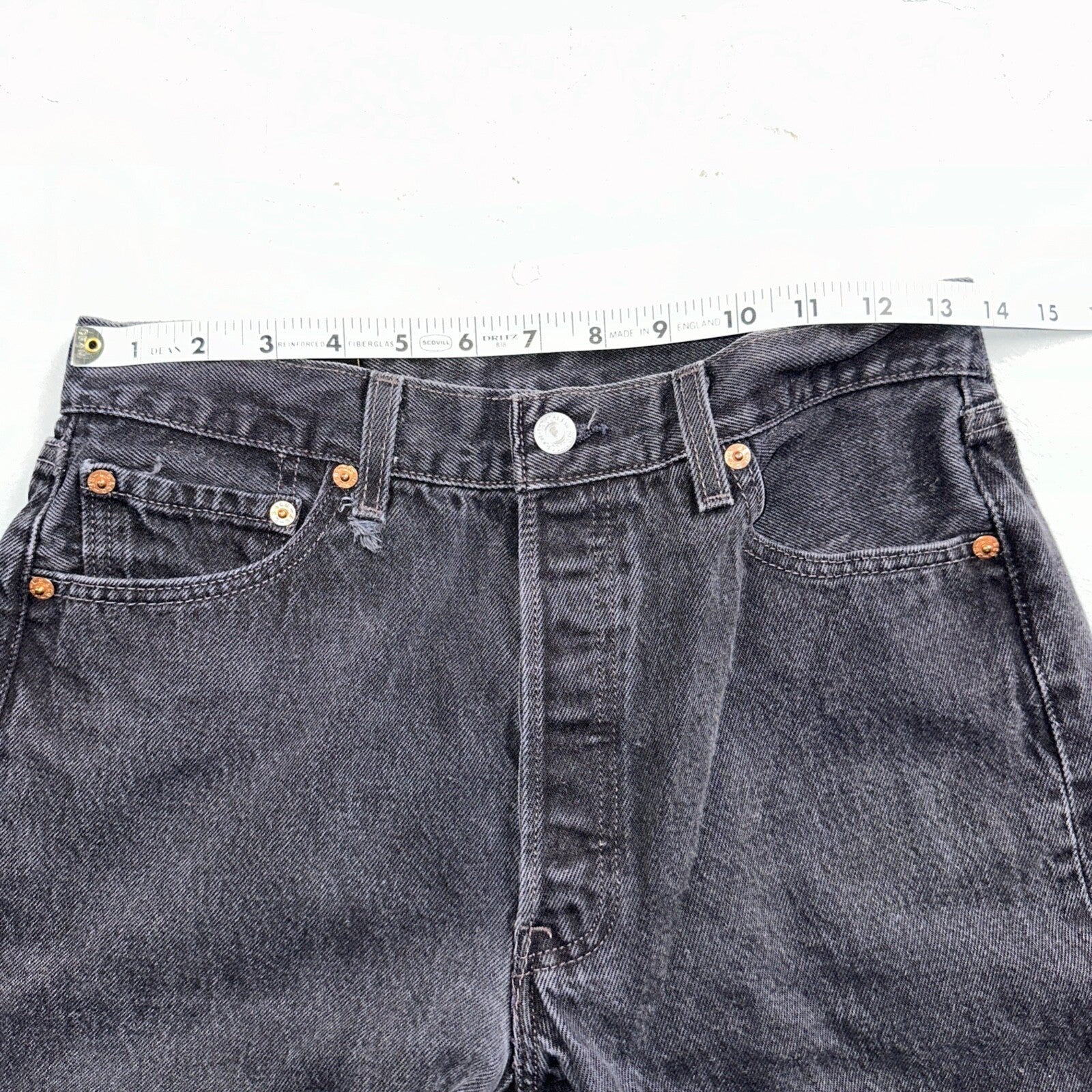 Levis 501 Vintage 90s Mexico Straight Leg Jeans 30x32 Y2K Dark Wash Act 27x30