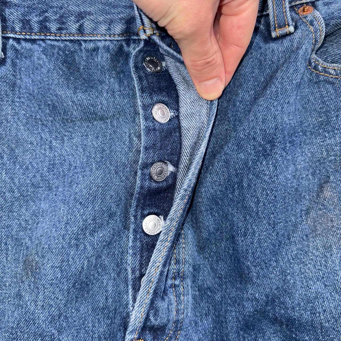 Levis 501 Vintage 90s USA XX Straight Leg Jeans Blue Dark Wash 40x32 Act 38x31