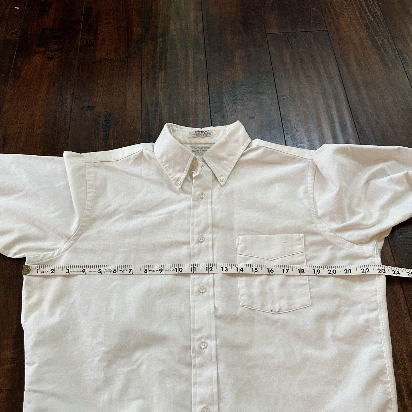 Vintage Norm Thompson USA Mens Long Sleeve Button Up Shirt White 80s