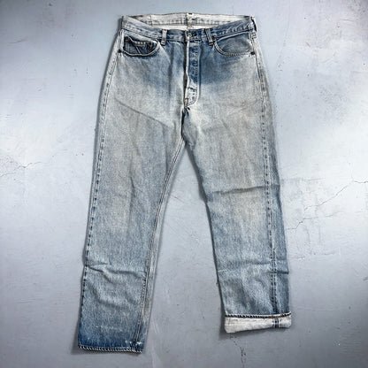 Levis 501 Vintage 80s Redline Selvedge USA XX Jeans Light Wash 36x36 Act 33x31