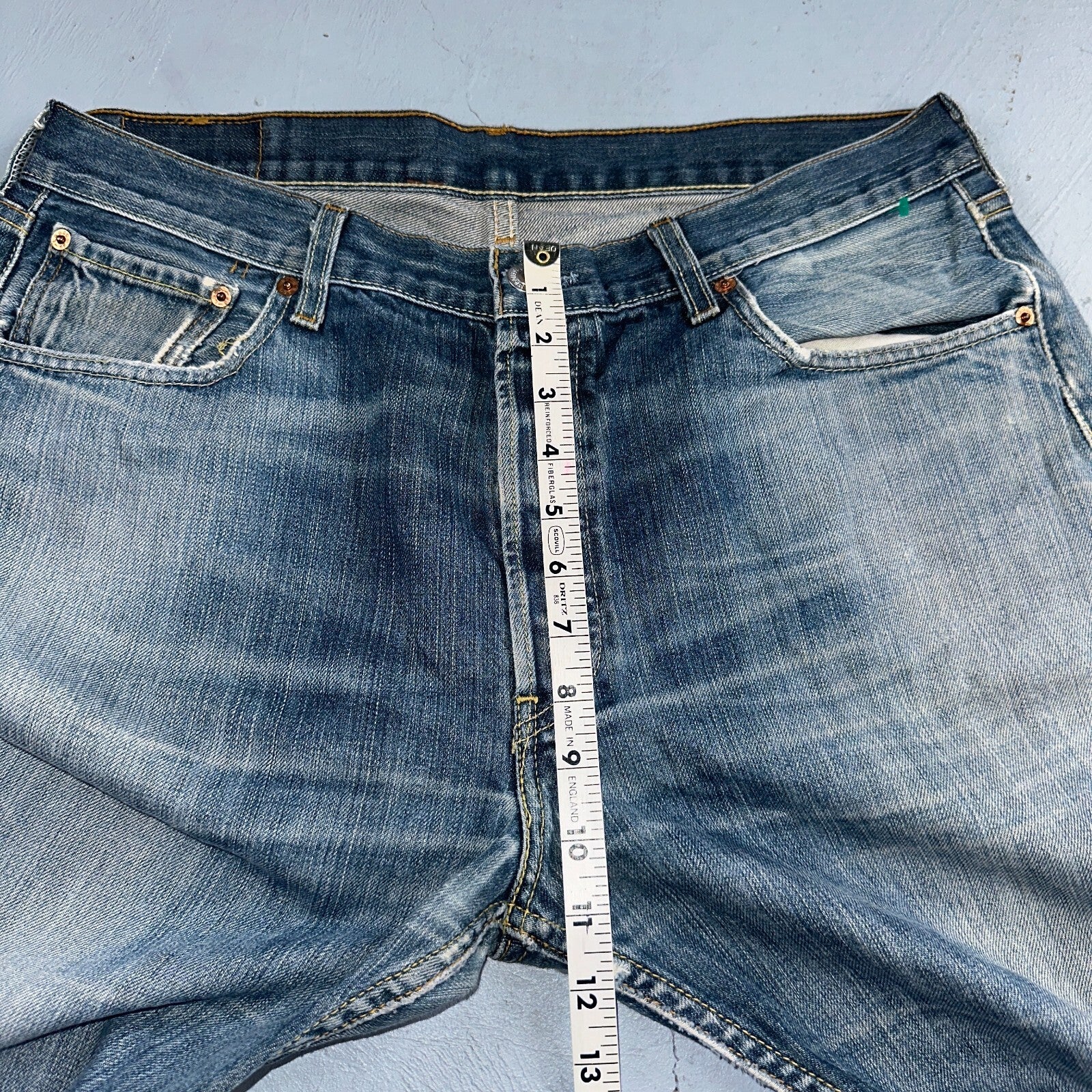 Levis 501 Vintage Y2K XX Straight Leg Jeans Blue Crazy Wash 36x34 Act 34x31