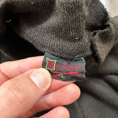 1960s Black Mock Neck Vintage T Shirt Crewneck Munsigwear Rockabilly 60s 70s