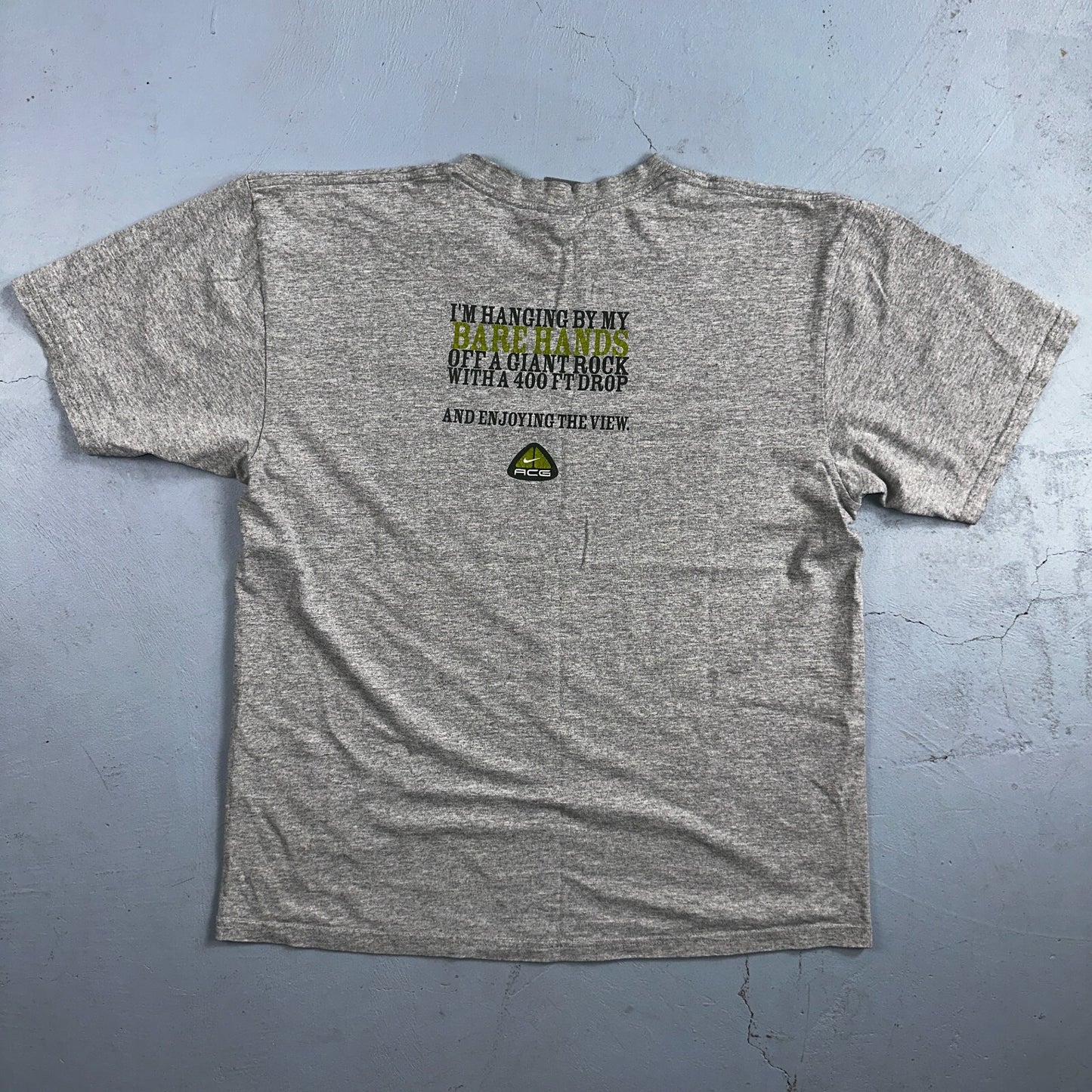 Nike ACG What Are You On VTG T Shirt Climbing Hiking Bare Hands Y2K 2000s RARE