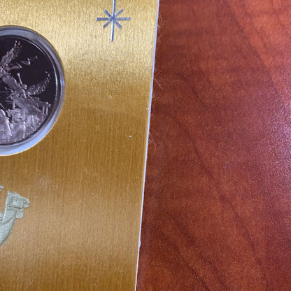 VINTAGE FRANKLIN MINT 1973 GLORY TO GOD CHRISTMAS CARD WITH COIN IN BOX