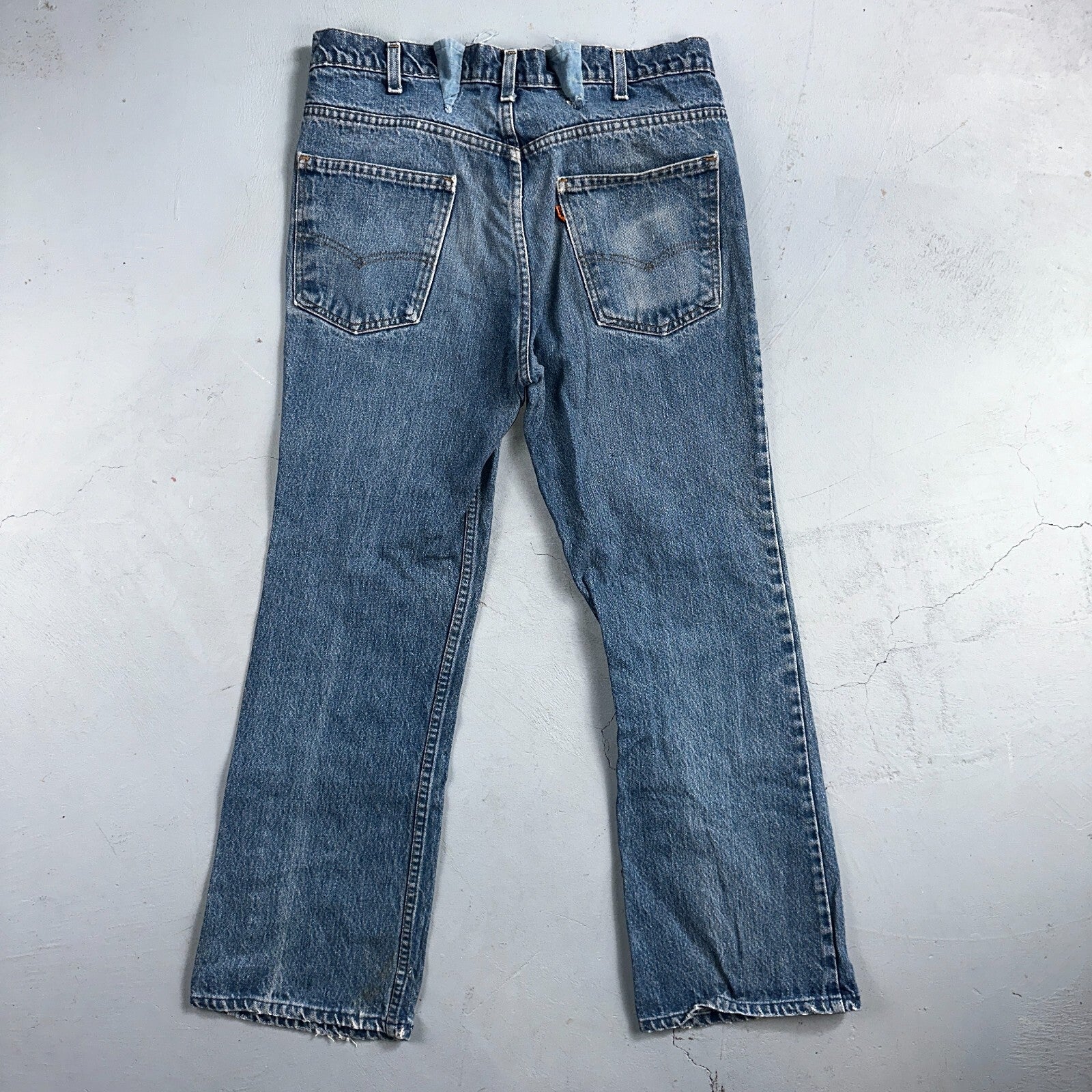 Levis 517 Vintage 80s USA Orange Tab Bootcut Flare Blue Worn Jeans Act 32x28