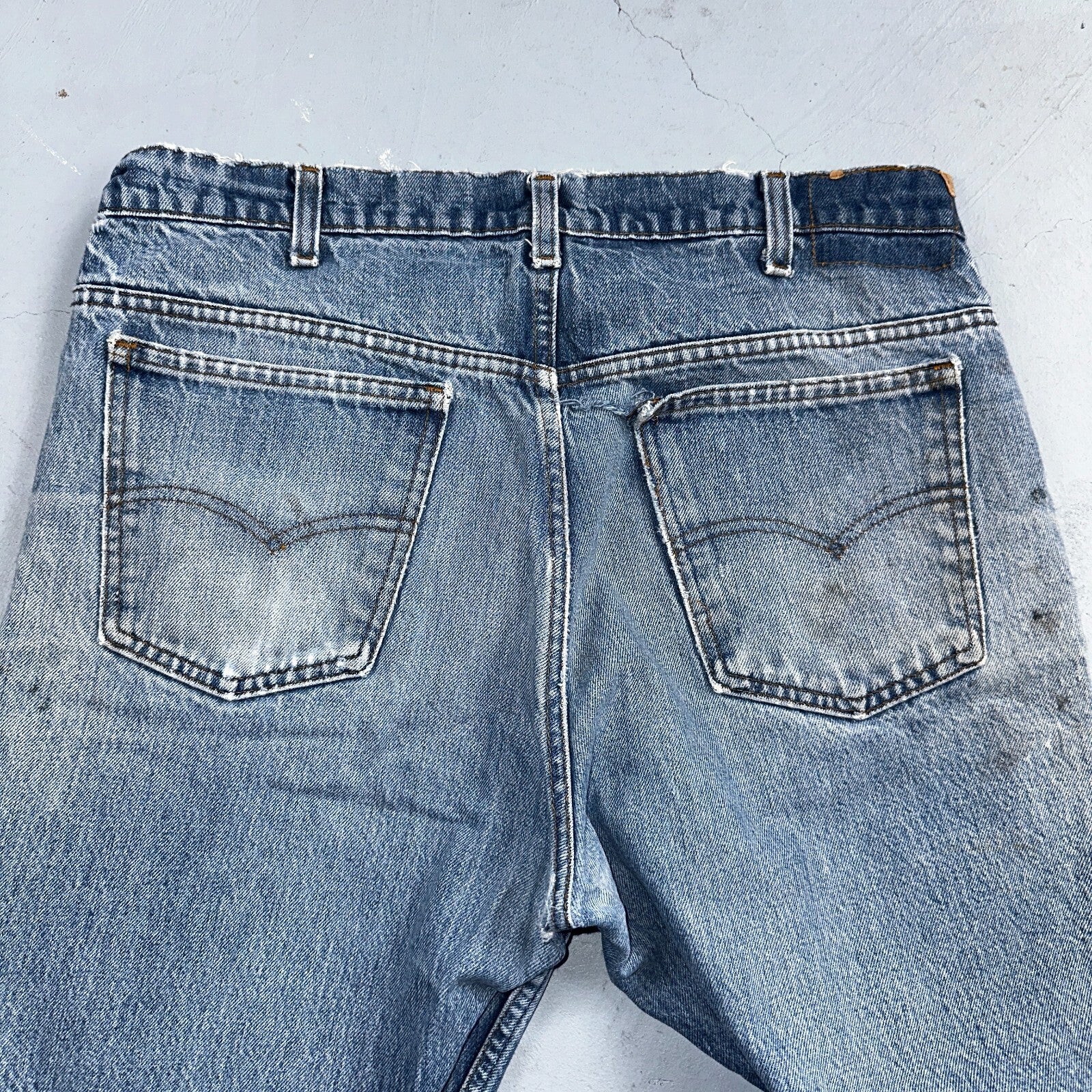 Levis 517 Vintage 80s USA Orange Tab Bootcut Flare Blue Worn Jeans Act 34x27