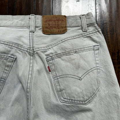 VTG 90s Levis 501 Button Fly 34x32 USA Tag Jeans Grey Wash XX Act 31x31
