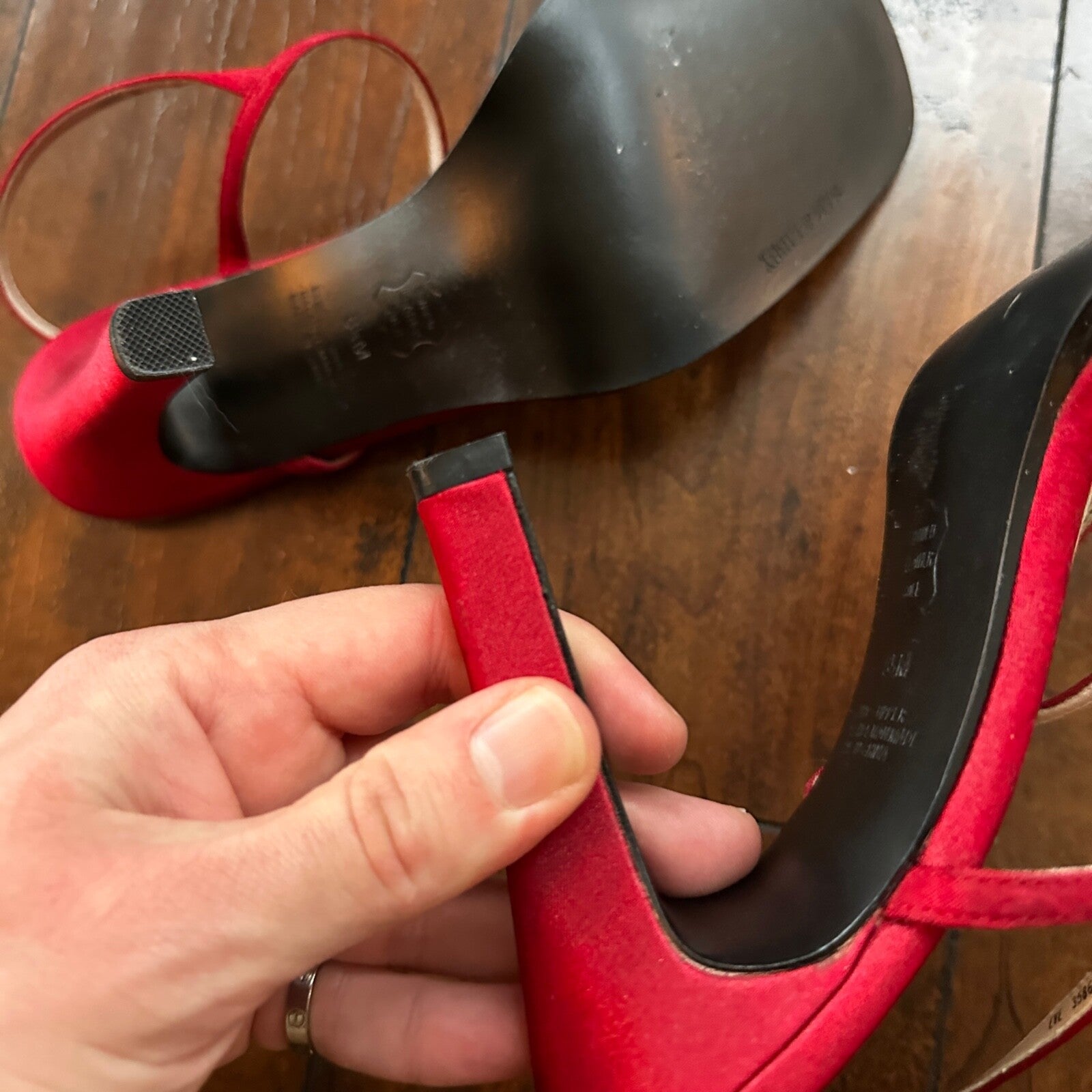 Sam & Libby Diva Sl Red Women Size 8.5 M Sandal Heels Ankle Strap Sexy Nice