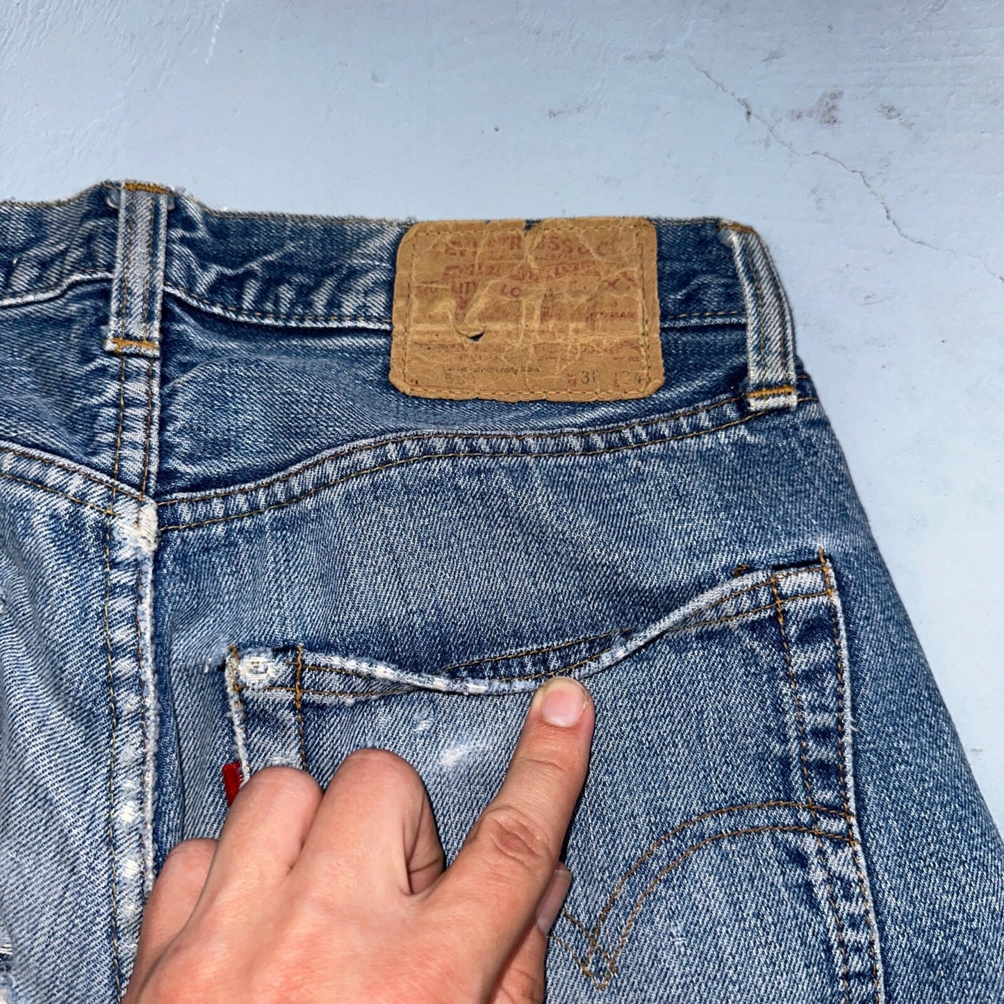 Levis 501 VTG 70s SS Redline Selvedge Jeans XX Thrashed 30x34 Act 28x29