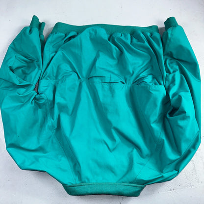 Vintage Eddie Bauer Spring Jacket Men's 2XL Teal Blue Turquoise Plaid Lined