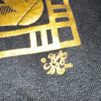 Vintage 90s Fruit of the Loom Hieroglyphic Alphabet Egypt Black T Shirt XL Music