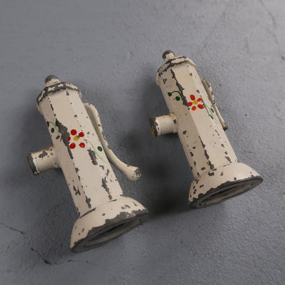 Vintage Cast Iron Hand Water Pump Salt and Pepper Shakers Cute MCM 60s