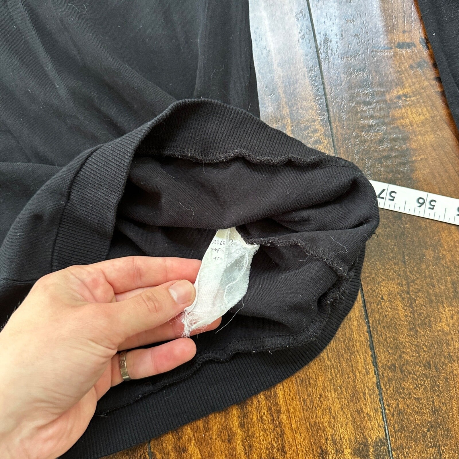 Terranova T-Shirt Top Long Sleeve Casual Clothing Womens S Black Deep V Neck