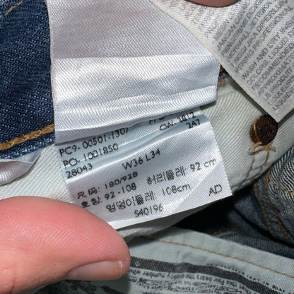 Levis 501 Y2K XX Straight Leg Jeans Blue VTG Med Wash 36x34 Act 35x33