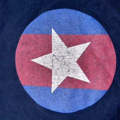 Star Captain America USA FLAG Vintage T Shirt Y2K City of Heroes Music Marvel