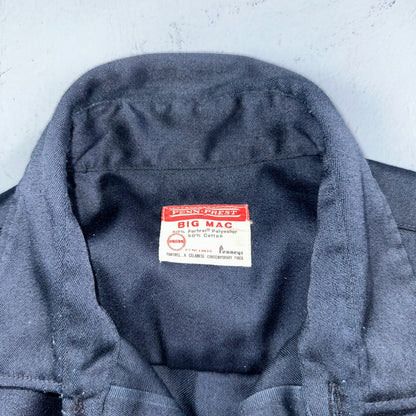Vintage Penneys Big Mac Shirt Dark Navy Blue 70s 1970s 50/50 JC Penney