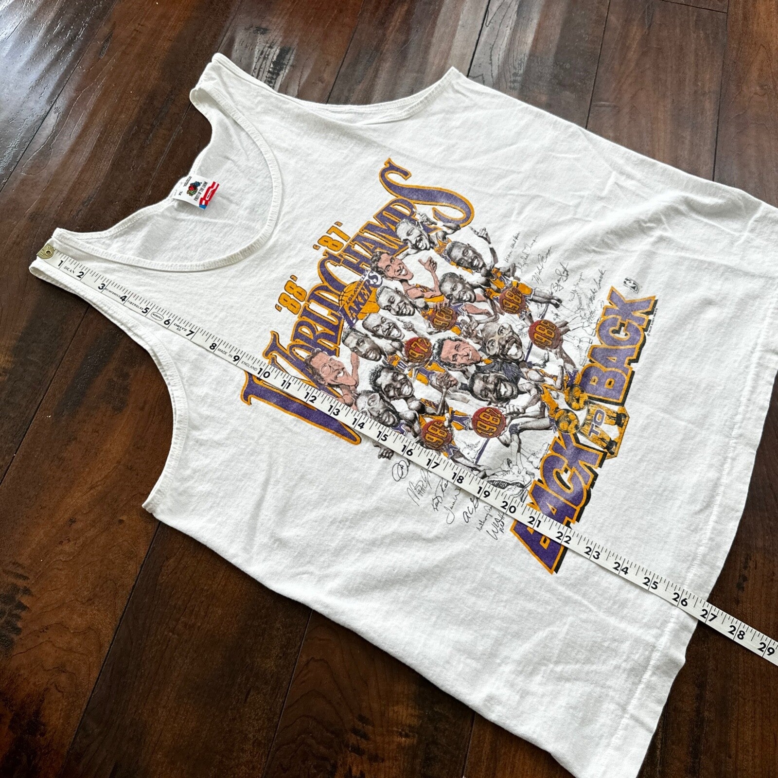 World Champs LA Lakers 80s FOTL Tank Vintage T Shirt 1988 1987 Kobe NBA Gym