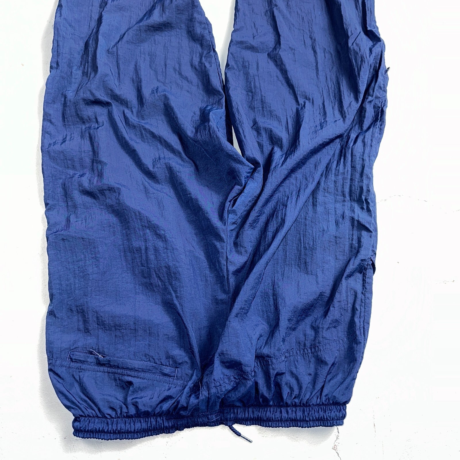 Nike VTG 90s Windbreaker Track Pants Ankle Zip Unlined Blue 1990s Essential