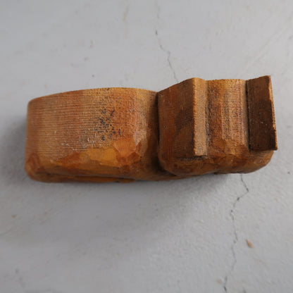 Small Carved Wood Sitting Cat Folk Art Figure Cute Hand Made Lucky Cute Luck