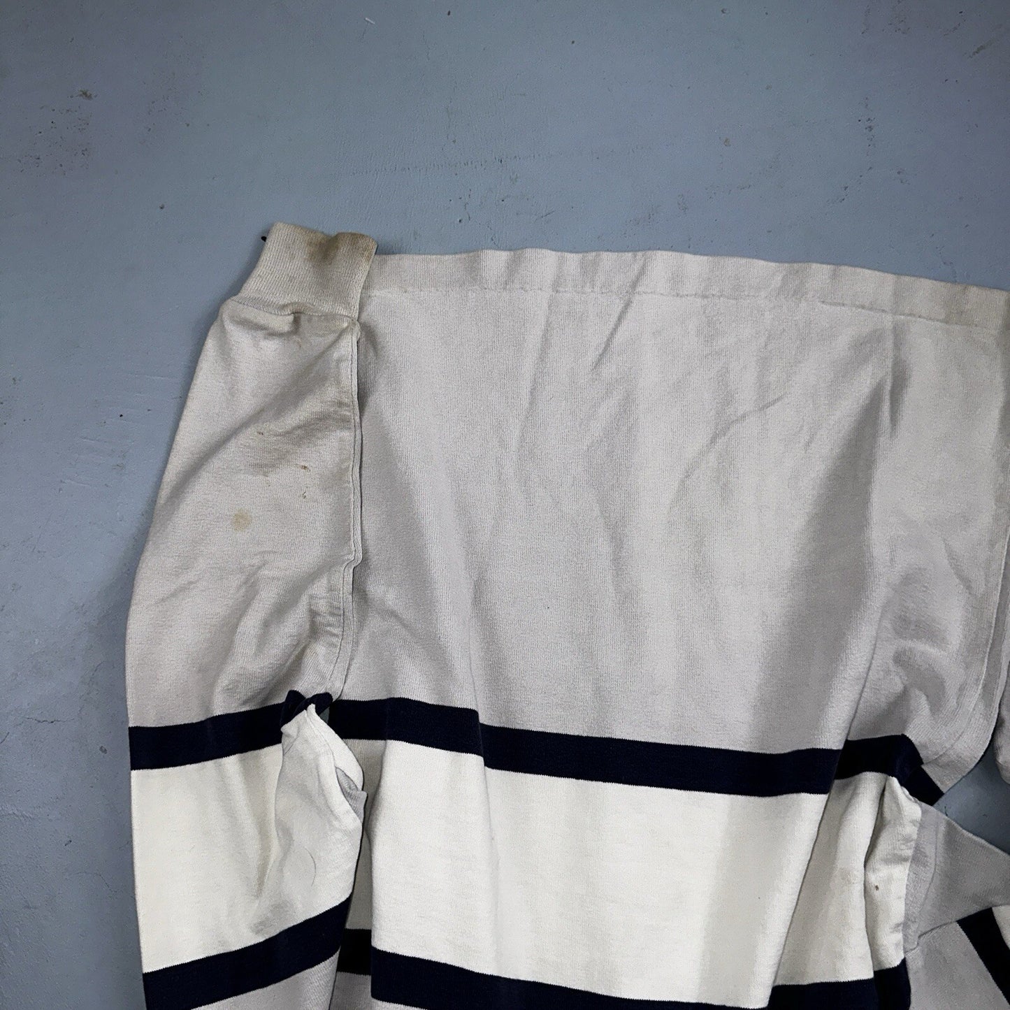 Vintage 90s Lands End Authentic Rugby Collard Striped Shirt Polo Men’s M USED