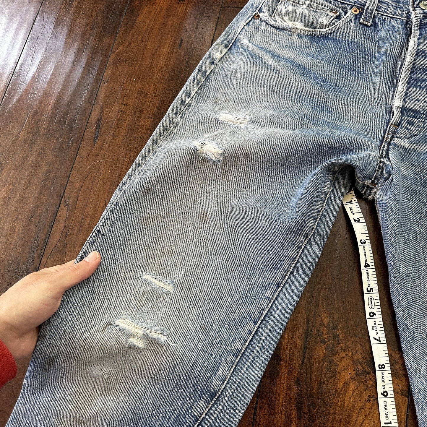 Levis Vintage 80s Redline Selvedge USA 501 XX Jeans Light Wash 31x33 Act 28x29