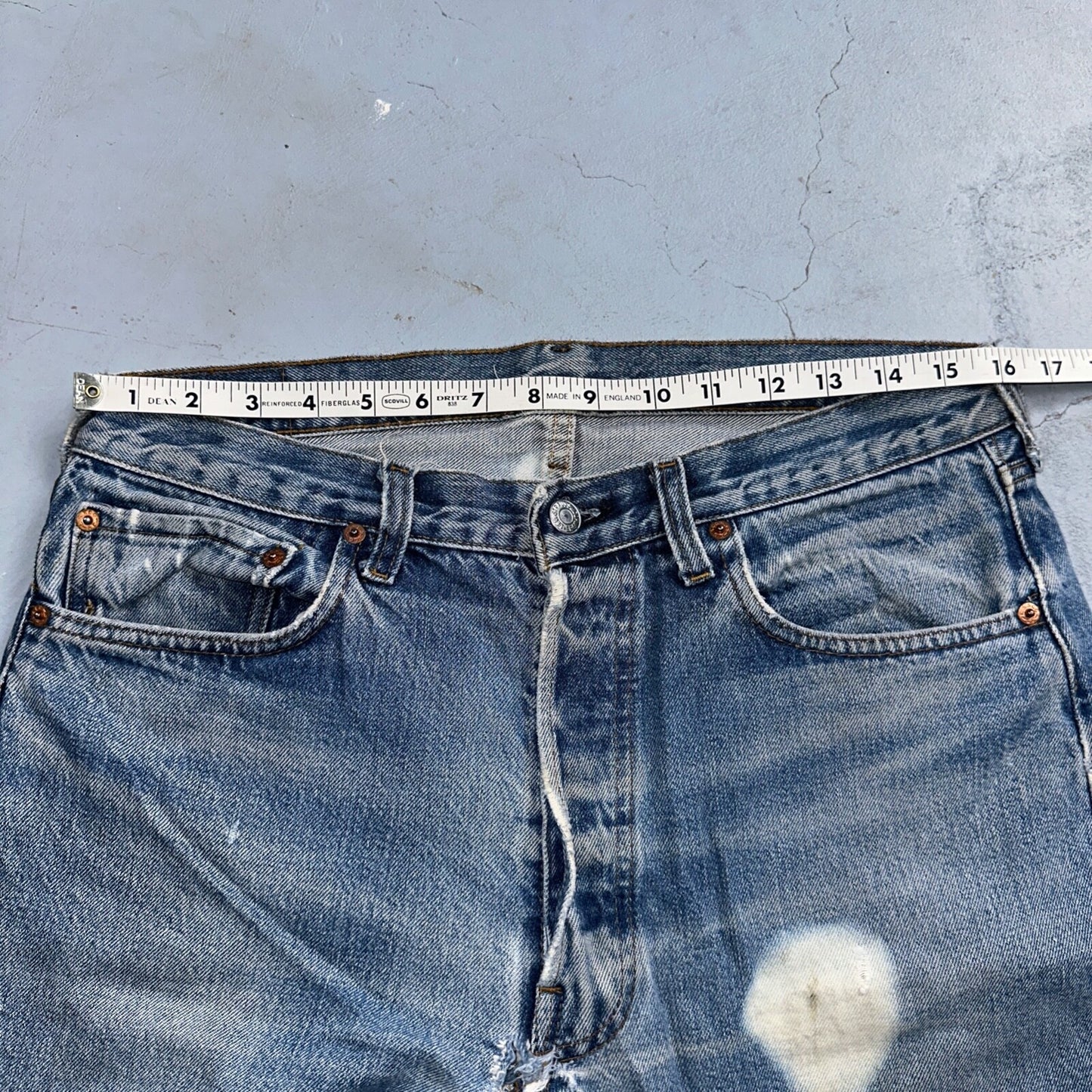 Levis 501 Vintage 80s Redline Selvedge USA XX Jeans Med Wash 35x36 Act 32x32