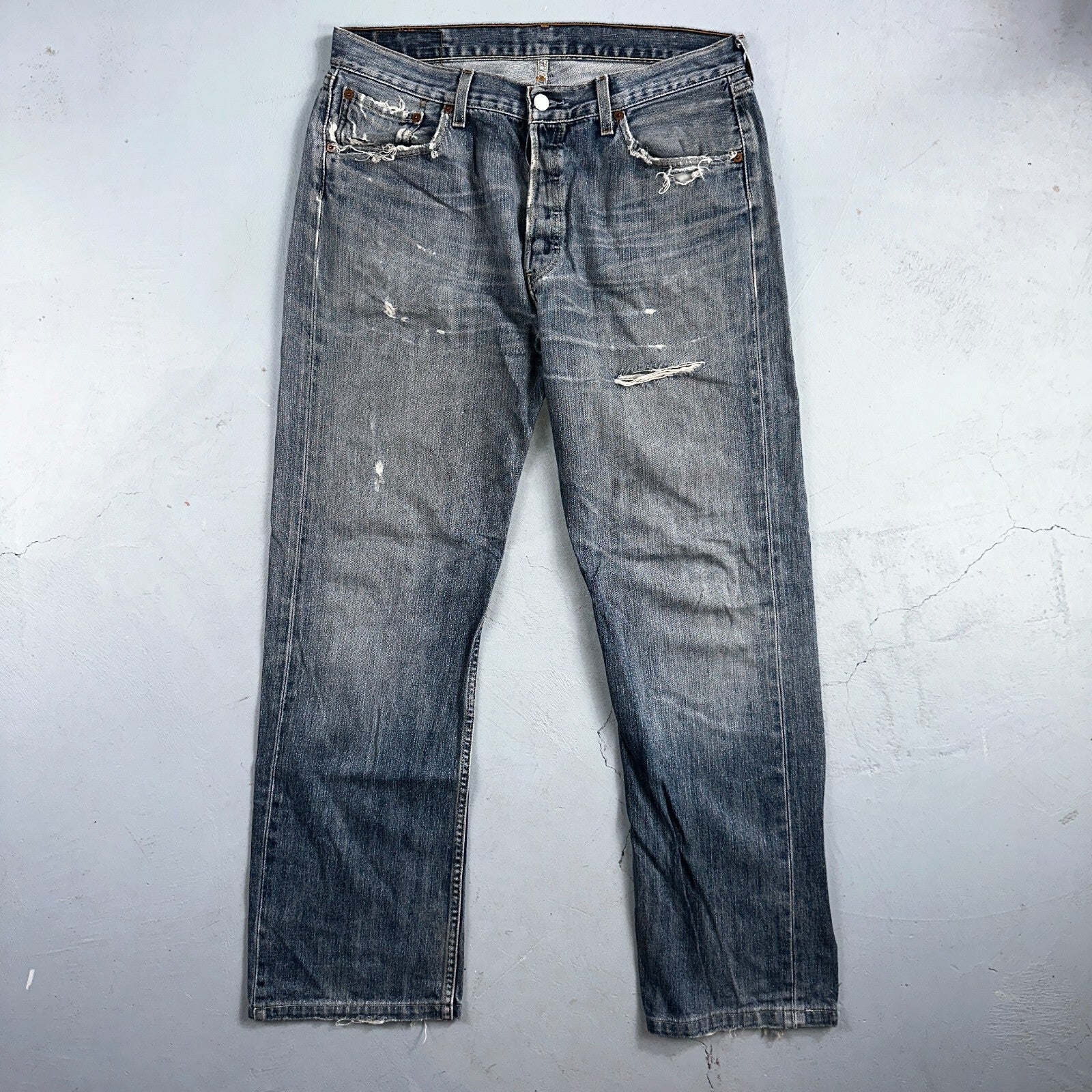 Levis 501 Vintage Y2K XX Straight Leg Jeans Blue Med Wash 34x36 Act 33x30