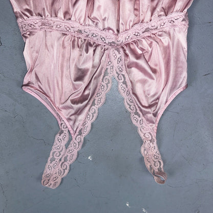 Vintage 1970s Olga Lingerie Slip Dress Sleepwear Full Sweep Nightgown Lace 70s