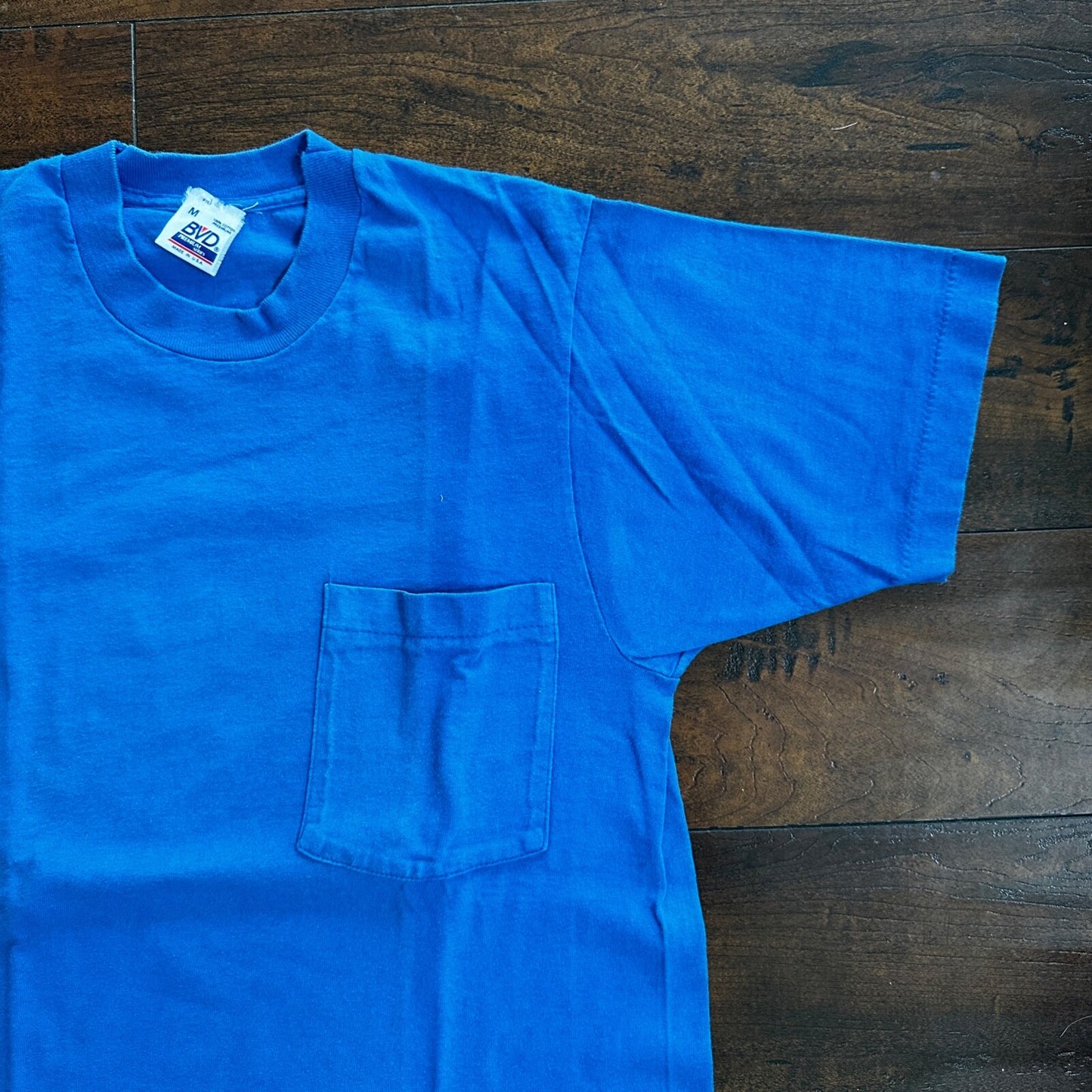 BVD Blank Blue Vintage T Shirt Salem Oregon Weeknd Sams Turtle Pocket Selvedge