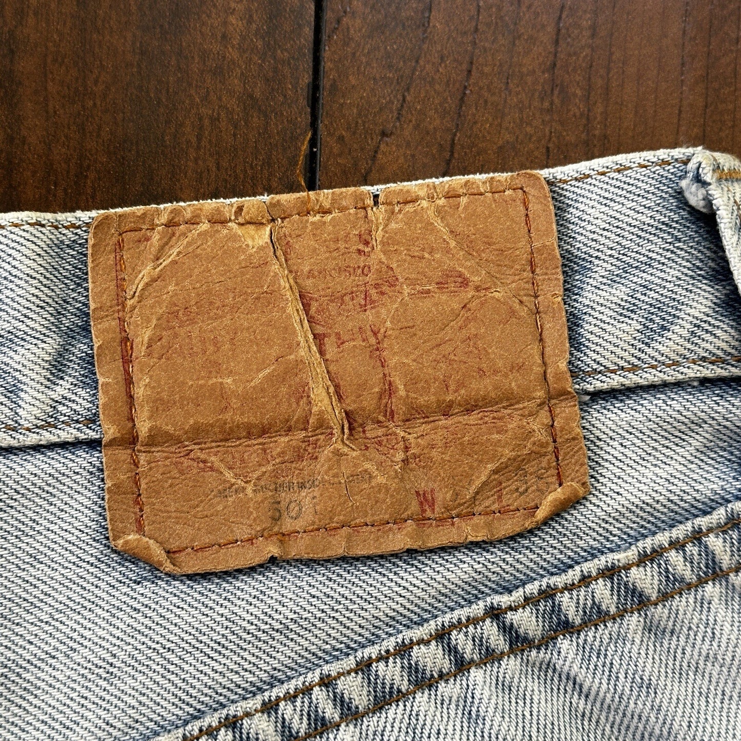 Levis Vintage 80s Redline Selvedge USA 501 XX Jeans Light Wash 34x36 Act 32x31