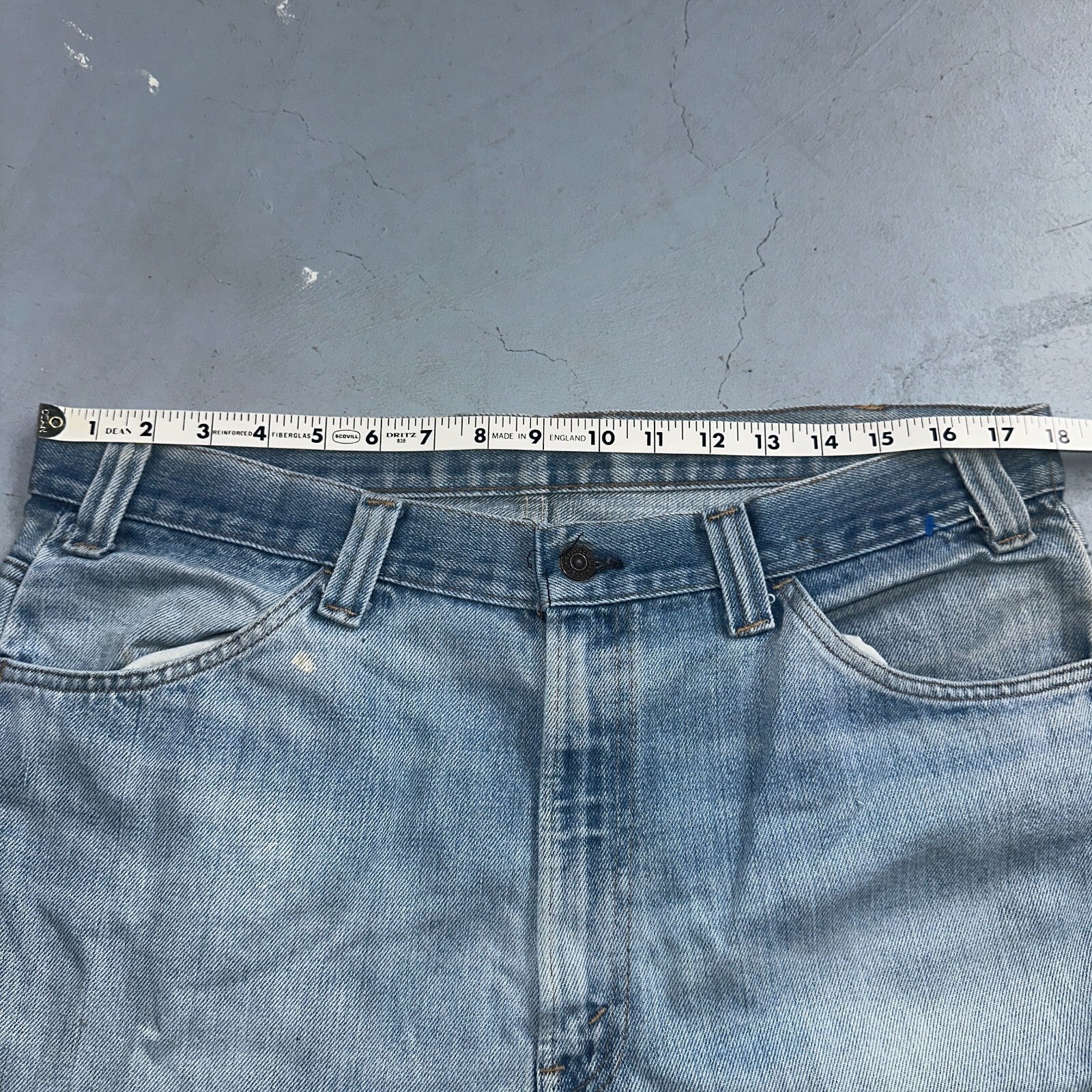 Levis 517 Vintage 80s USA Orange Tab Bootcut Flare Blue Jeans Talon Act 36x30