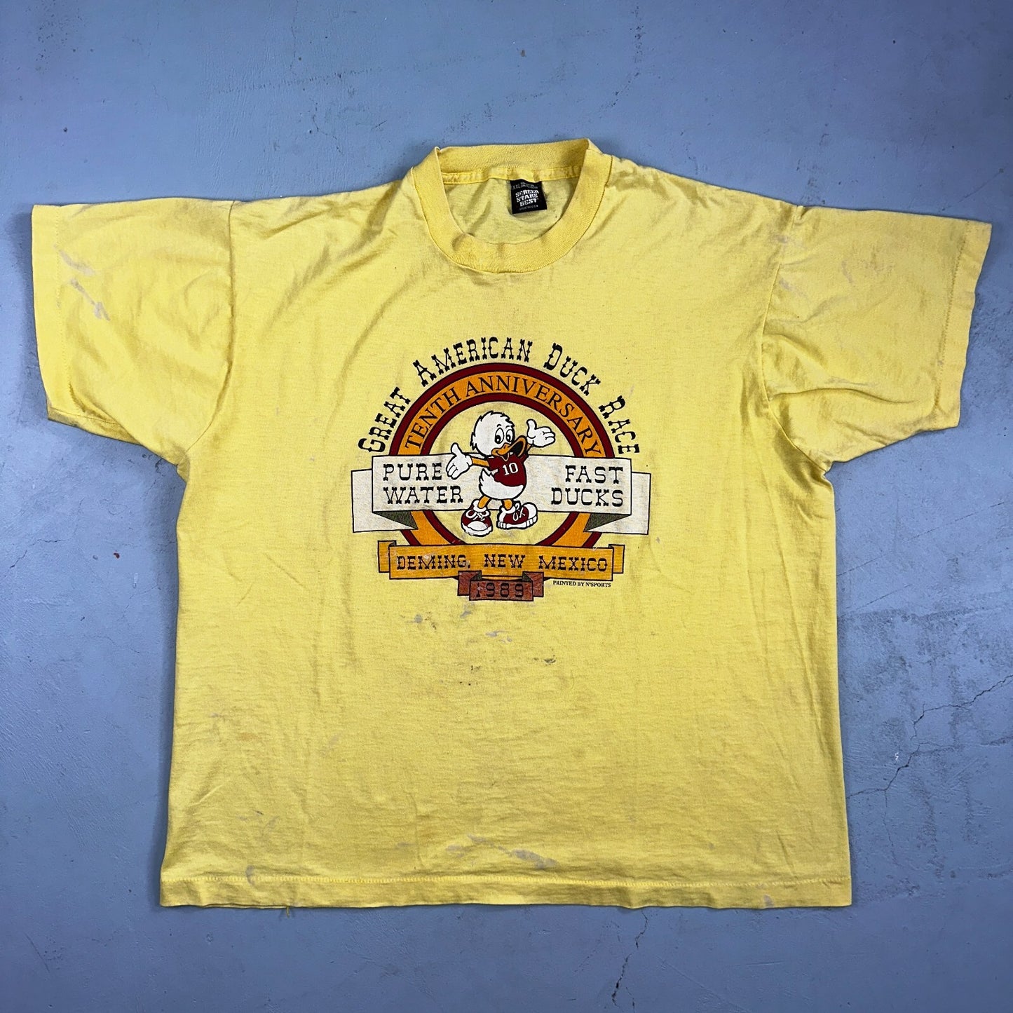 Great American Duck Race VTG T Shirt Deming New Mexico 1989 80s Cute USA