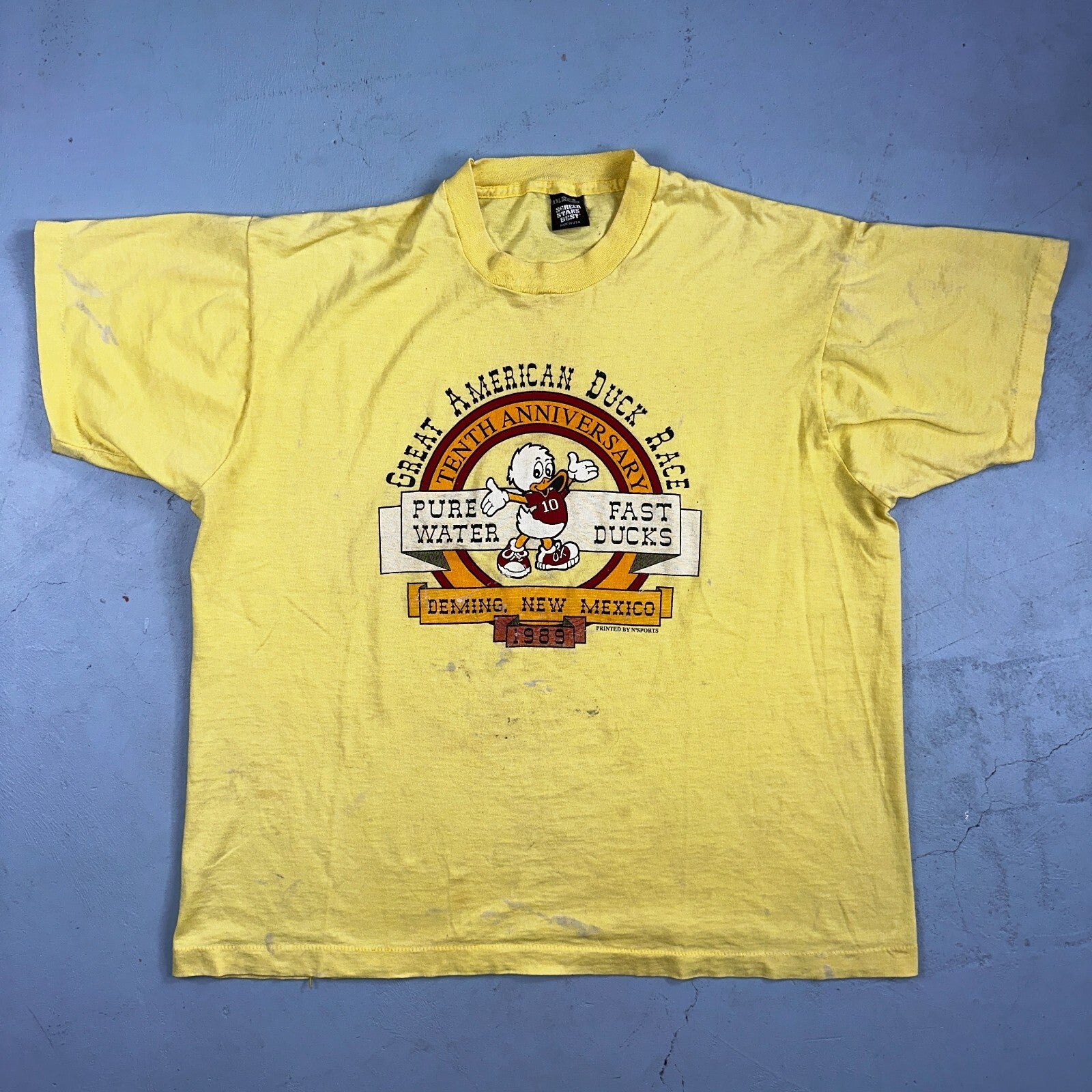Great American Duck Race VTG T Shirt Deming New Mexico 1989 80s Cute USA