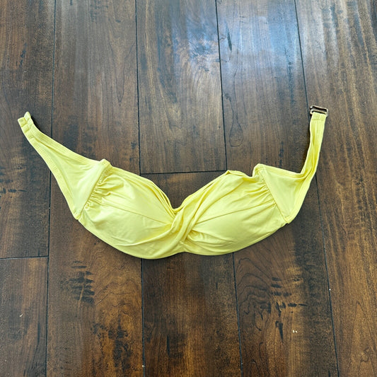 Yellow Womens Swim Suit Top Size S Lace Ruffle Strapless Padded Plus Extra