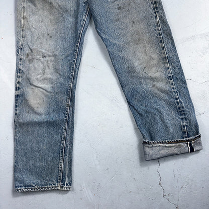 Levis 501 Vintage 80s Redline Selvedge USA XX Jeans Light Wash 32x31 Act 29x27