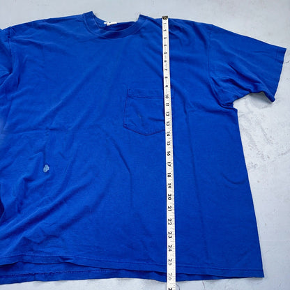 Vtg Le Breve Mervyns Lot of 2 Cotton Pocket Tee T Shirt XL USA Made 80s Blank