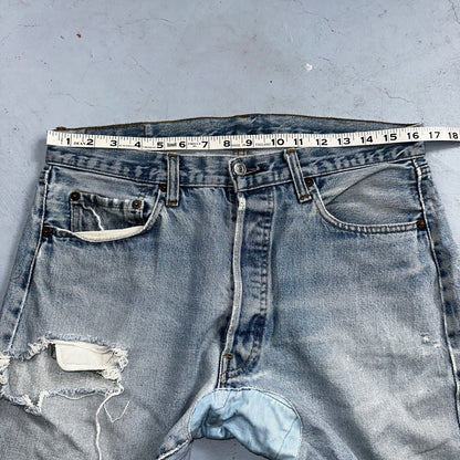 Levis 501 Vintage 80s Redline Selvedge USA XX Jeans Thrashed 36x30 Act 33x26