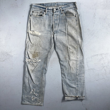 Levis 501 Vintage 80s Redline Selvedge USA XX Jeans Light Wash 36x31 Act 33x28