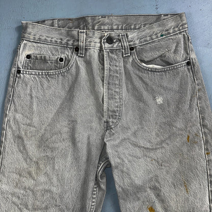 Levis 501 Vintage 80s USA XX Straight Leg Jeans Gray Acid Wash 31x32 Act 29x30
