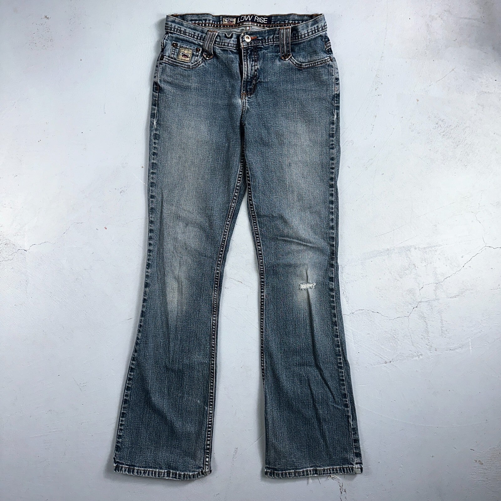 VINTAGE Cruel Girl Jeans Womens 9 Long Regular Low Rise Wide Leg Med Wash Denim