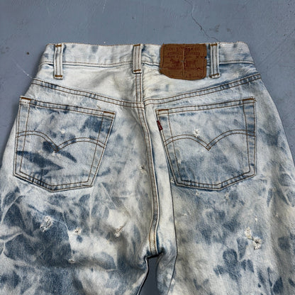 Levis 501 Vintage 80s USA XX Straight Leg Jeans 30x36 Bleach Light Wash Ac 26x31