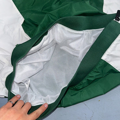 Vintage 90s Nike Men's Swoosh V-Neck Green Pullover Windbreaker XL Center Swoosh