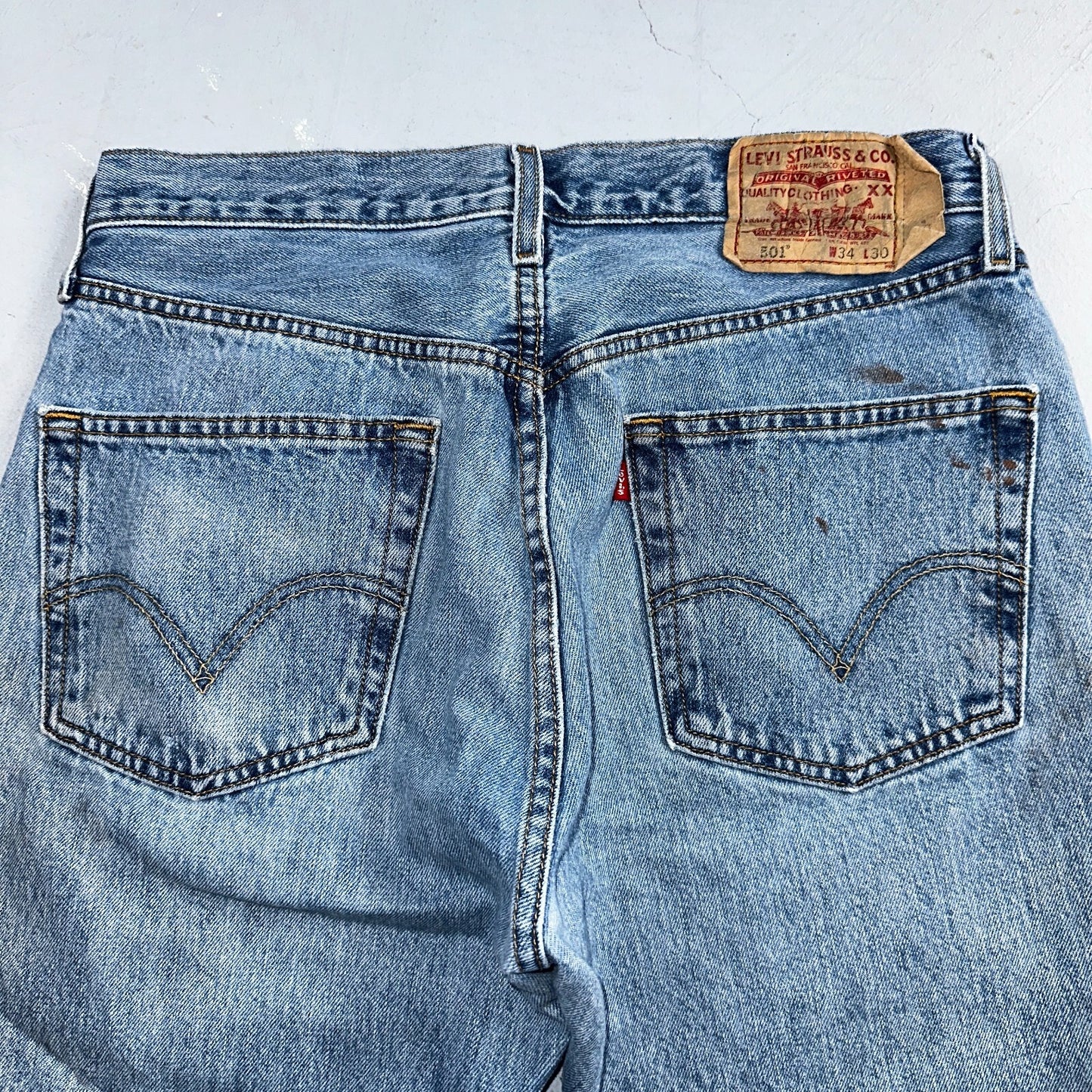 Levis 501 Vintage Y2K XX Straight Leg Jeans Blue Med Wash 34x30 Act 32x28